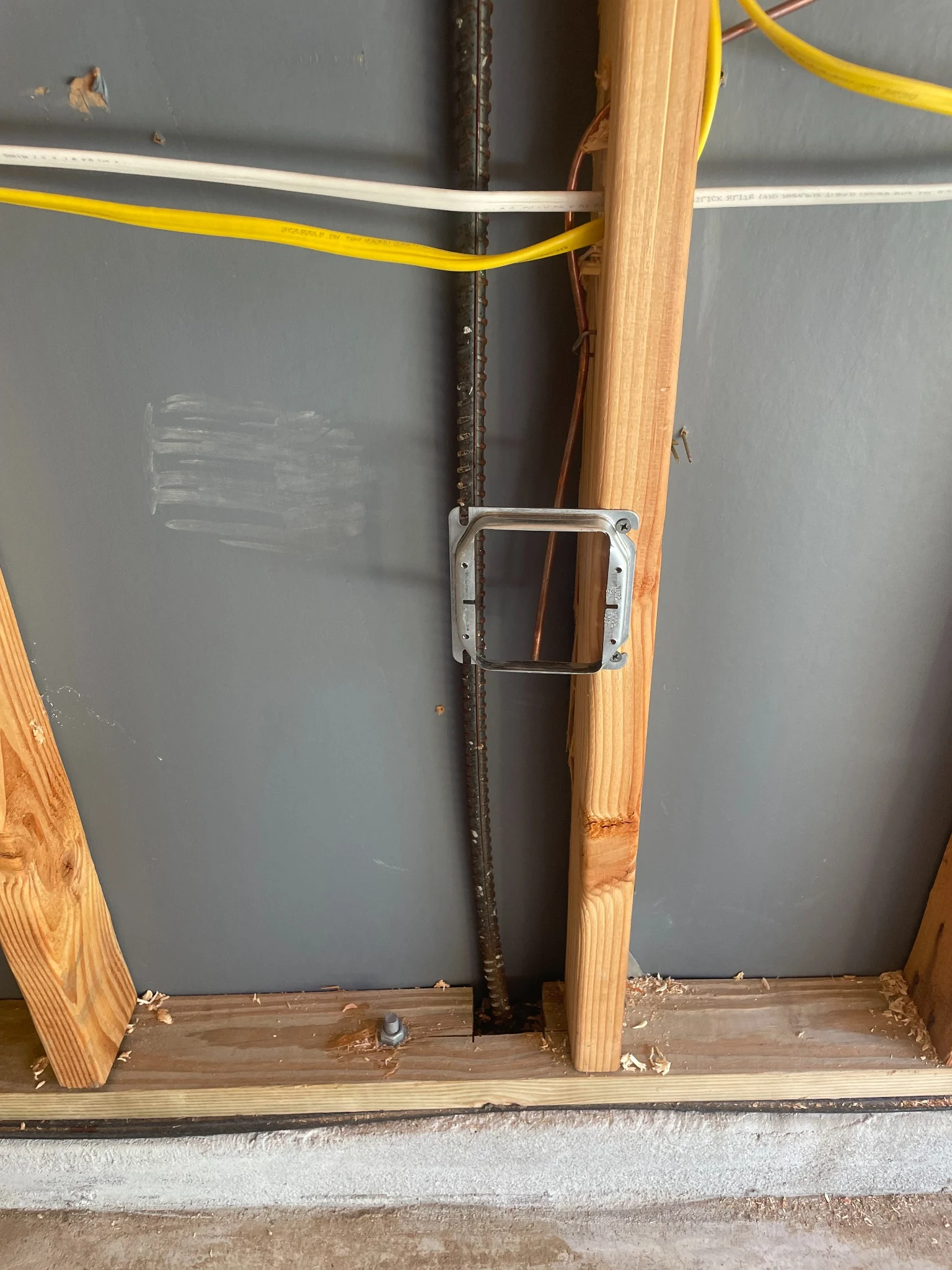 Electrical rough-in and panel work during construction