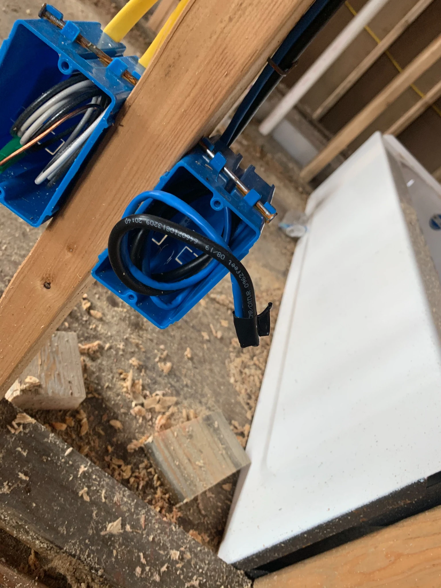 Electrical rough-in and panel work during construction