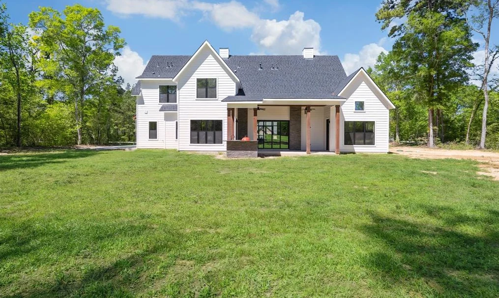 Rear exterior of completed custom home