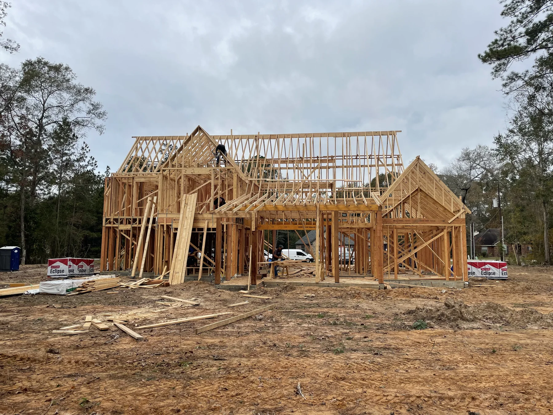 Residential home framing under construction