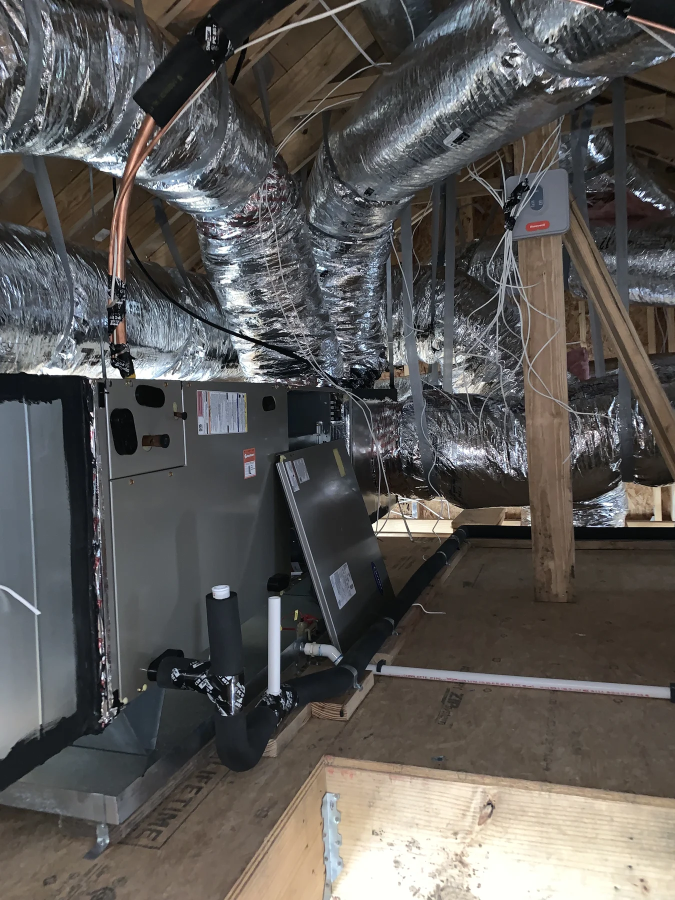 HVAC rough-in and ductwork construction