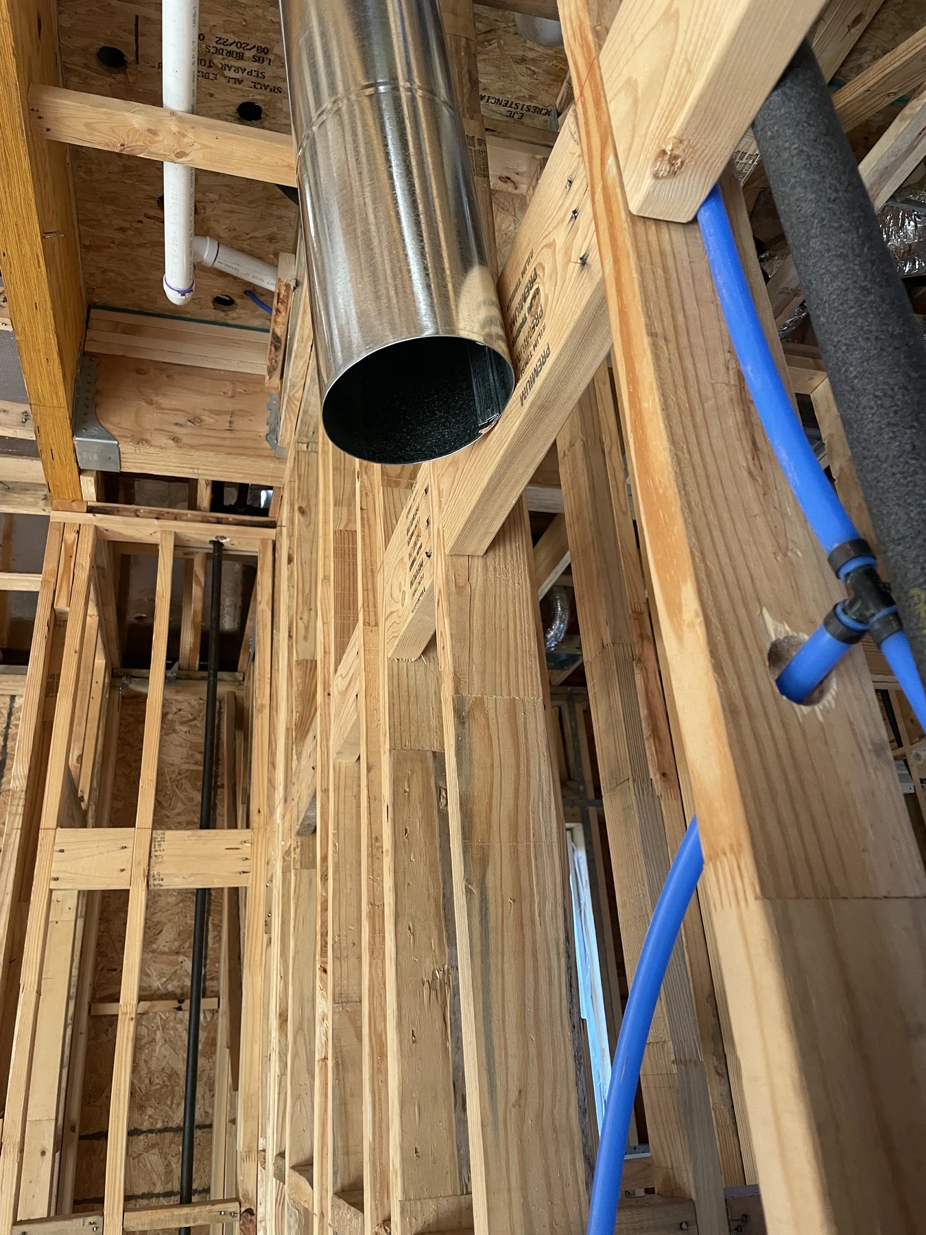 HVAC rough-in during new construction