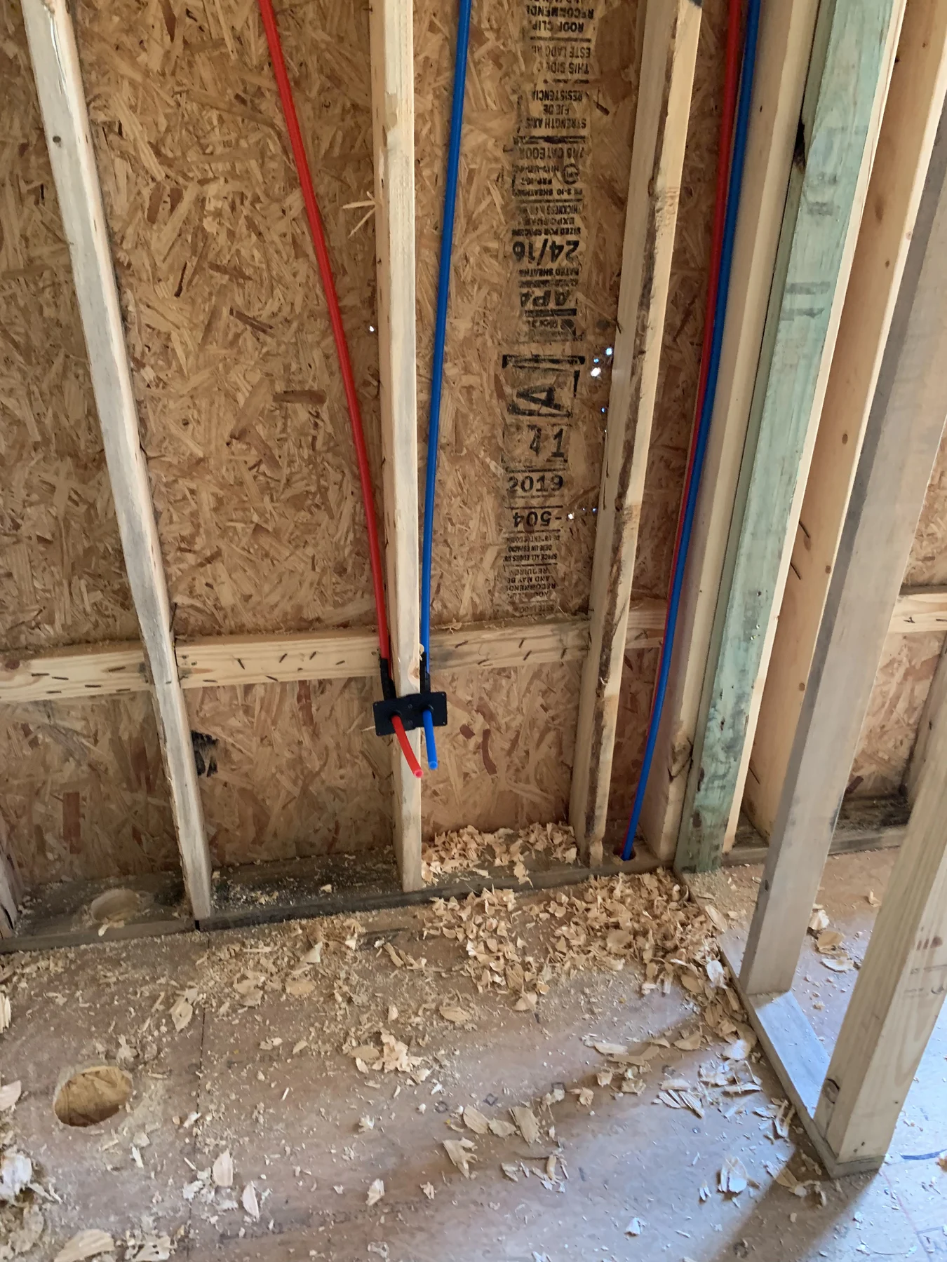 plumbing rough-in construction