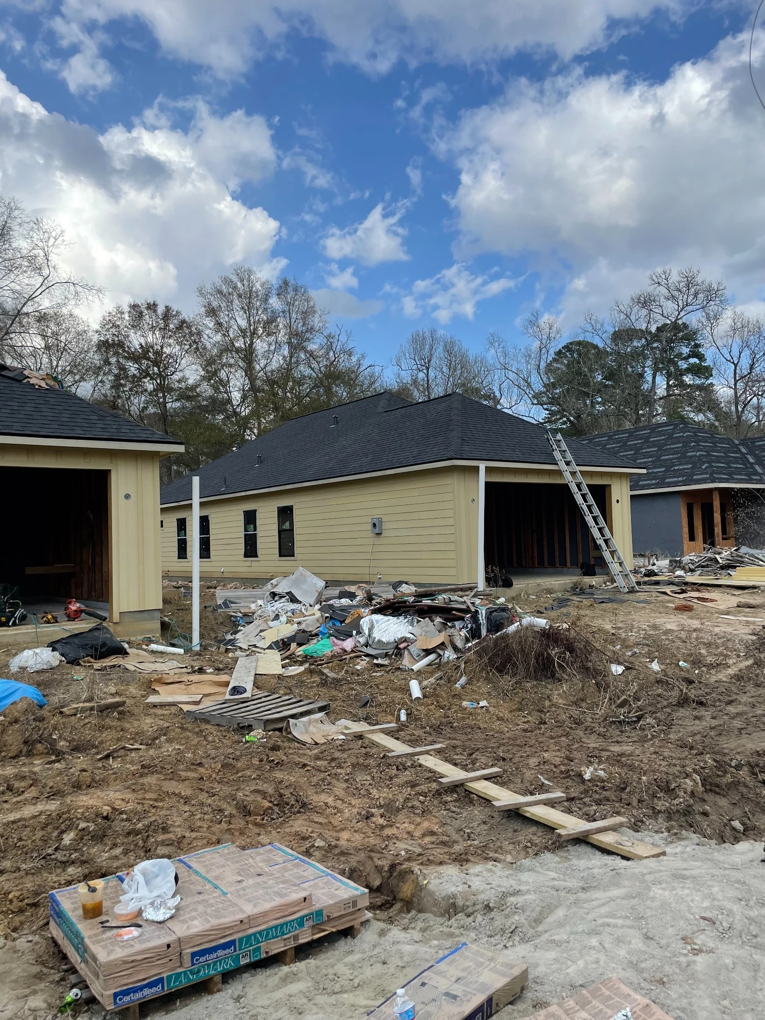 Residential roof installation during new construction